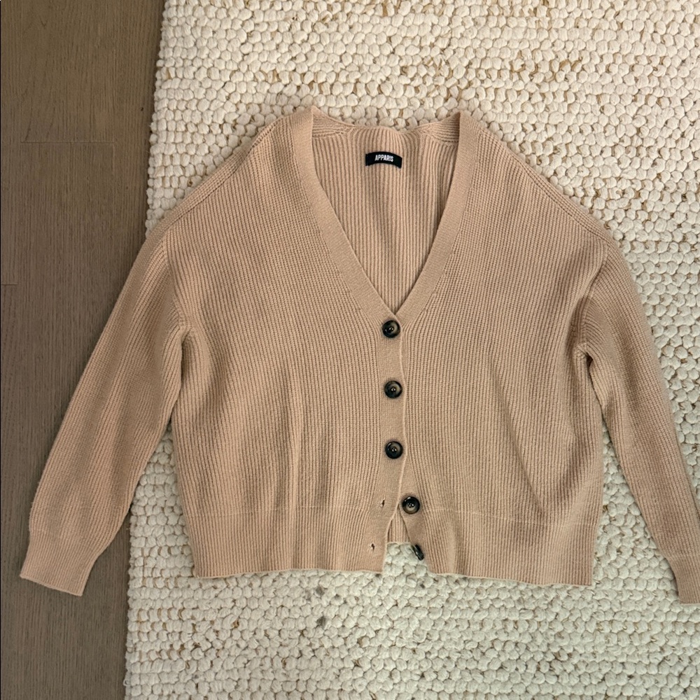 Apparis Beige Cardigan Sweater